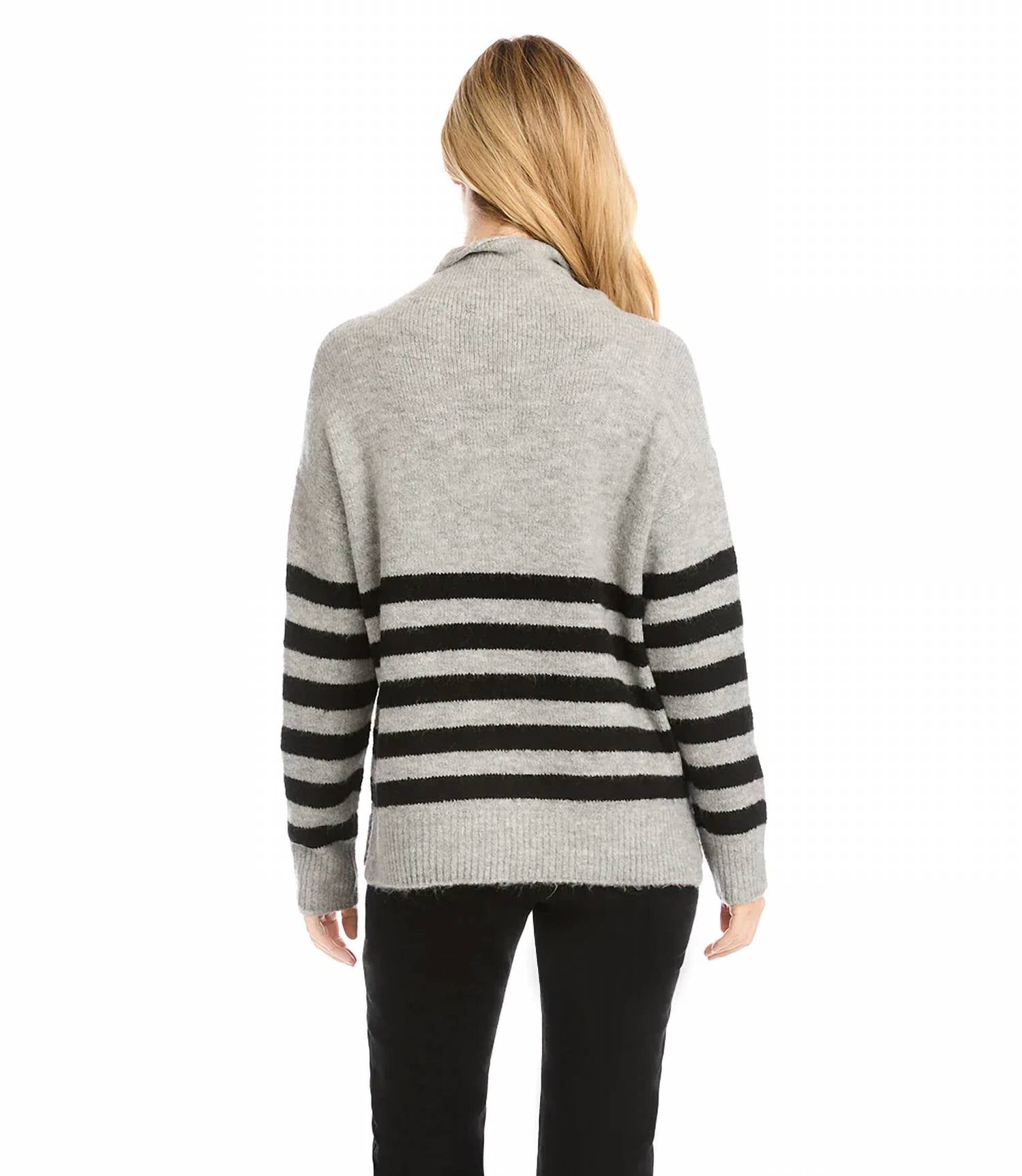 Karen Kane - Sloan Stripe Mockneck Sweater