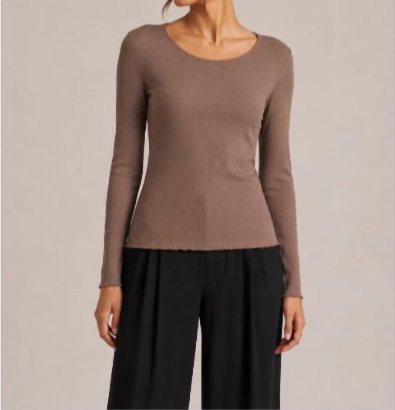 Michael Stars - Lou 2x1 Eco Rib Long Sleeve Scoop Top