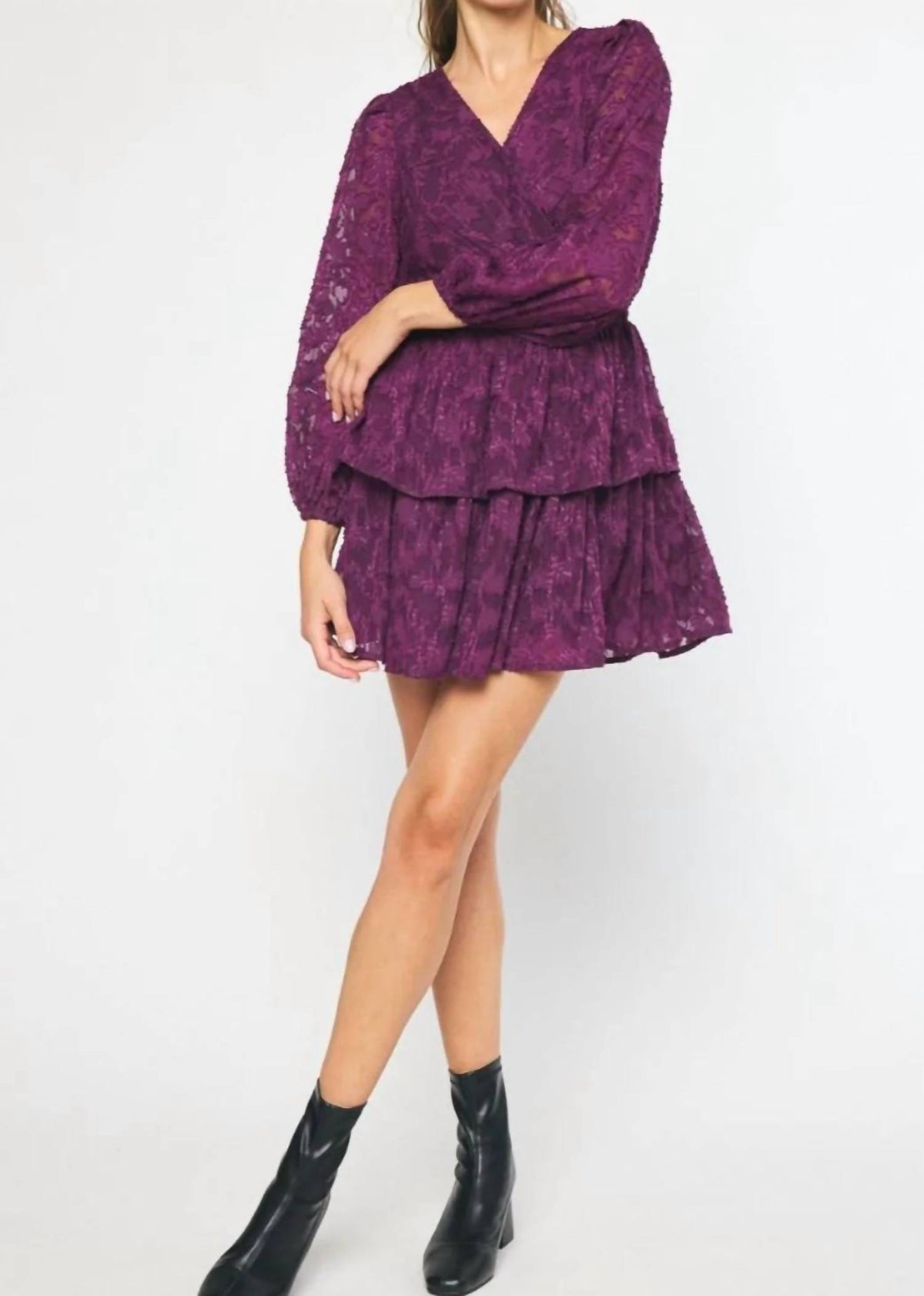 Entro - Lace Ruffle Mini Dress