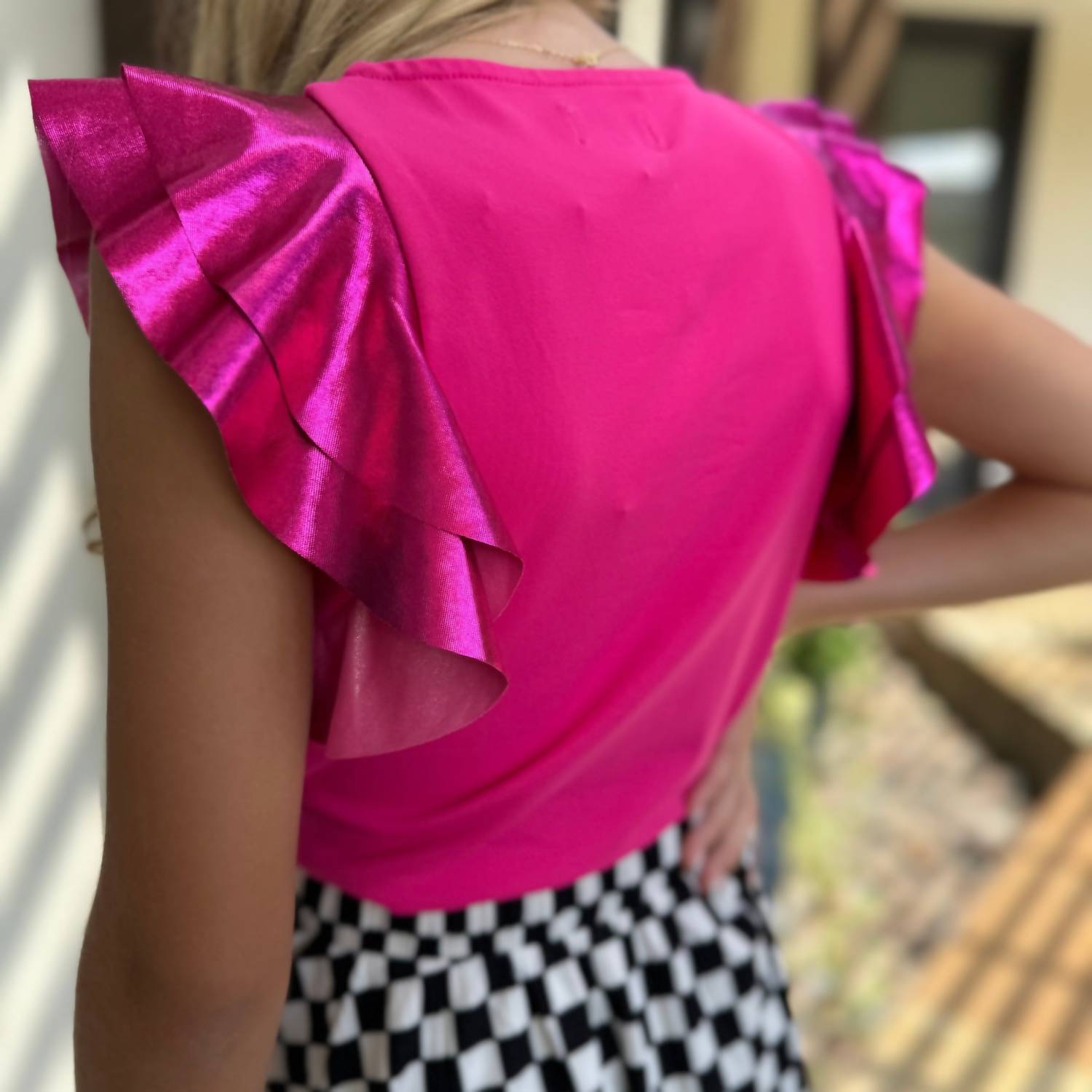Mia - Girl's Flutter Sleeve Top