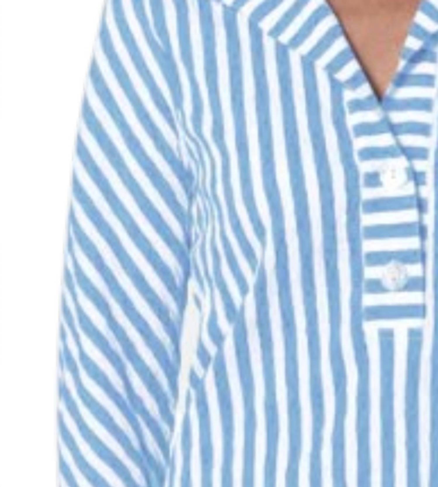 J'Envie/Eli - Panama Button Down Striped Top