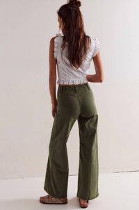 Free People Libre Wide Leg Jeans in thyme 1 - women's pants - alternate view