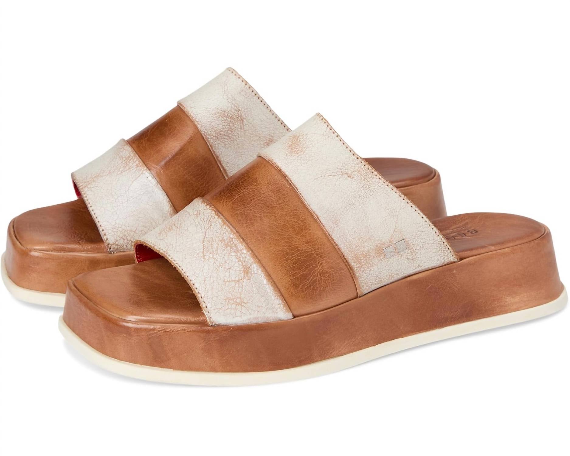 Bedstu - Women's Vext Leather Banded Slide Sandals
