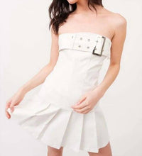 Better Be - Pleated Tube Mini Dress With Belt Detail