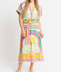 Karlie - Palm Beach Shirt Belted Maxi Dress