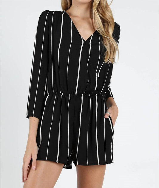 Honey Punch - St Thomas V Back Striped Romper