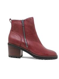 Django & Juliette Women's Birdi Ankle Boots in burgandy brown leather - women's shoe