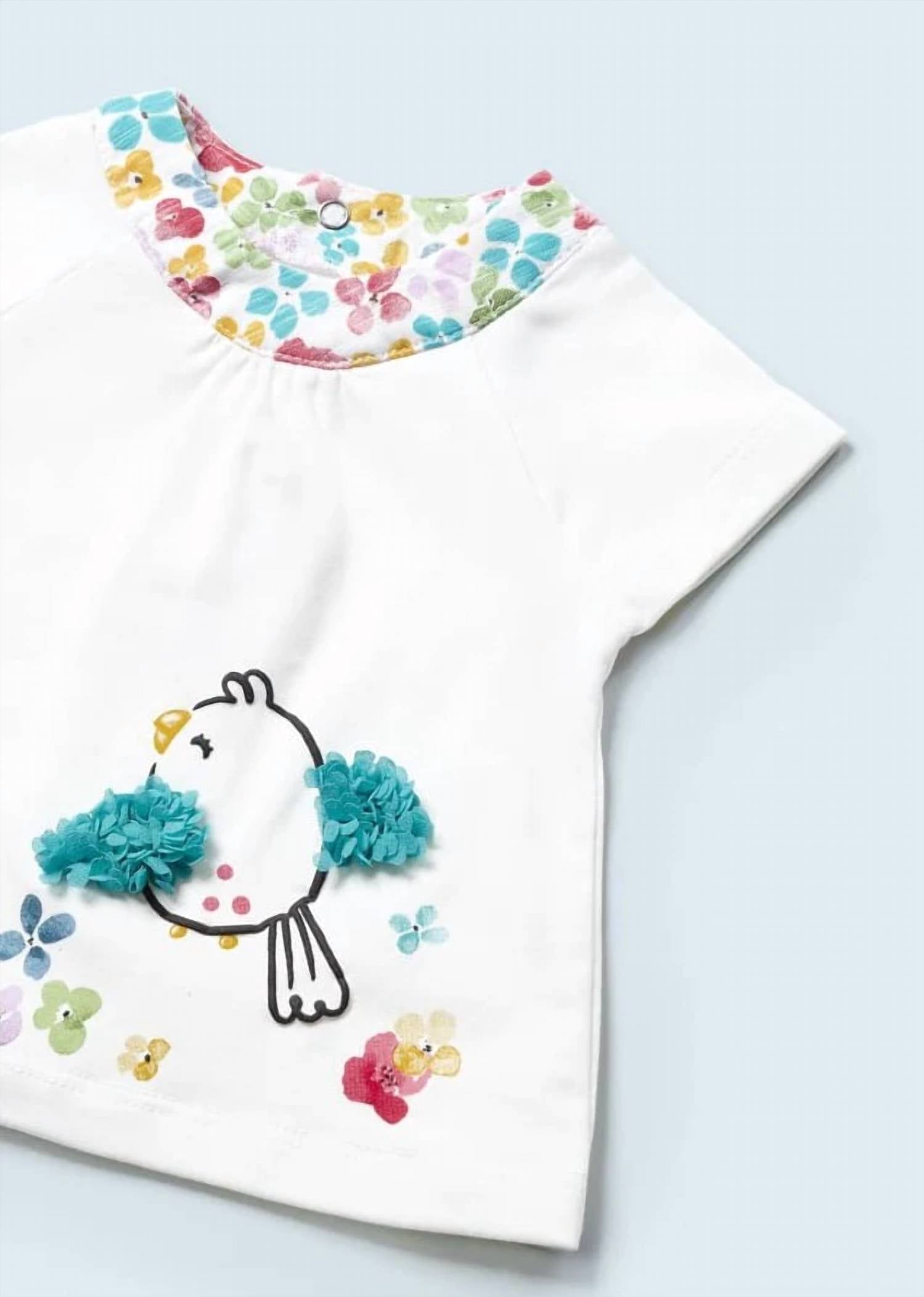 Mayoral - Girl's Bird Tee With Floral Short Set