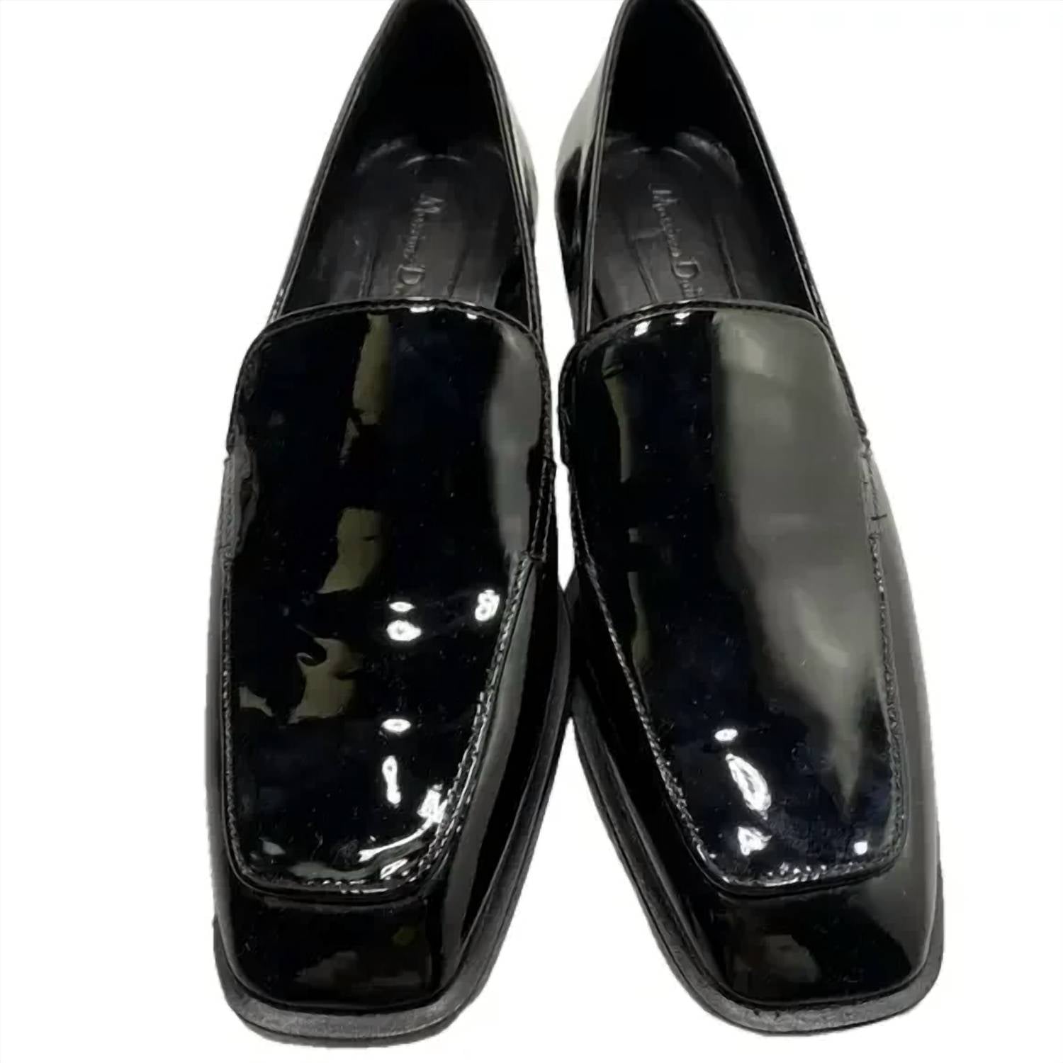 Massimo Dutti Men's Square Toe Patent Leather Loafers in black - men's loafer