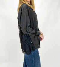 Elan - Brielle Button Down Lace Shirt