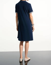 Joseph Ribkoff - Silky Knit Trapeze Dress With Polo Collar