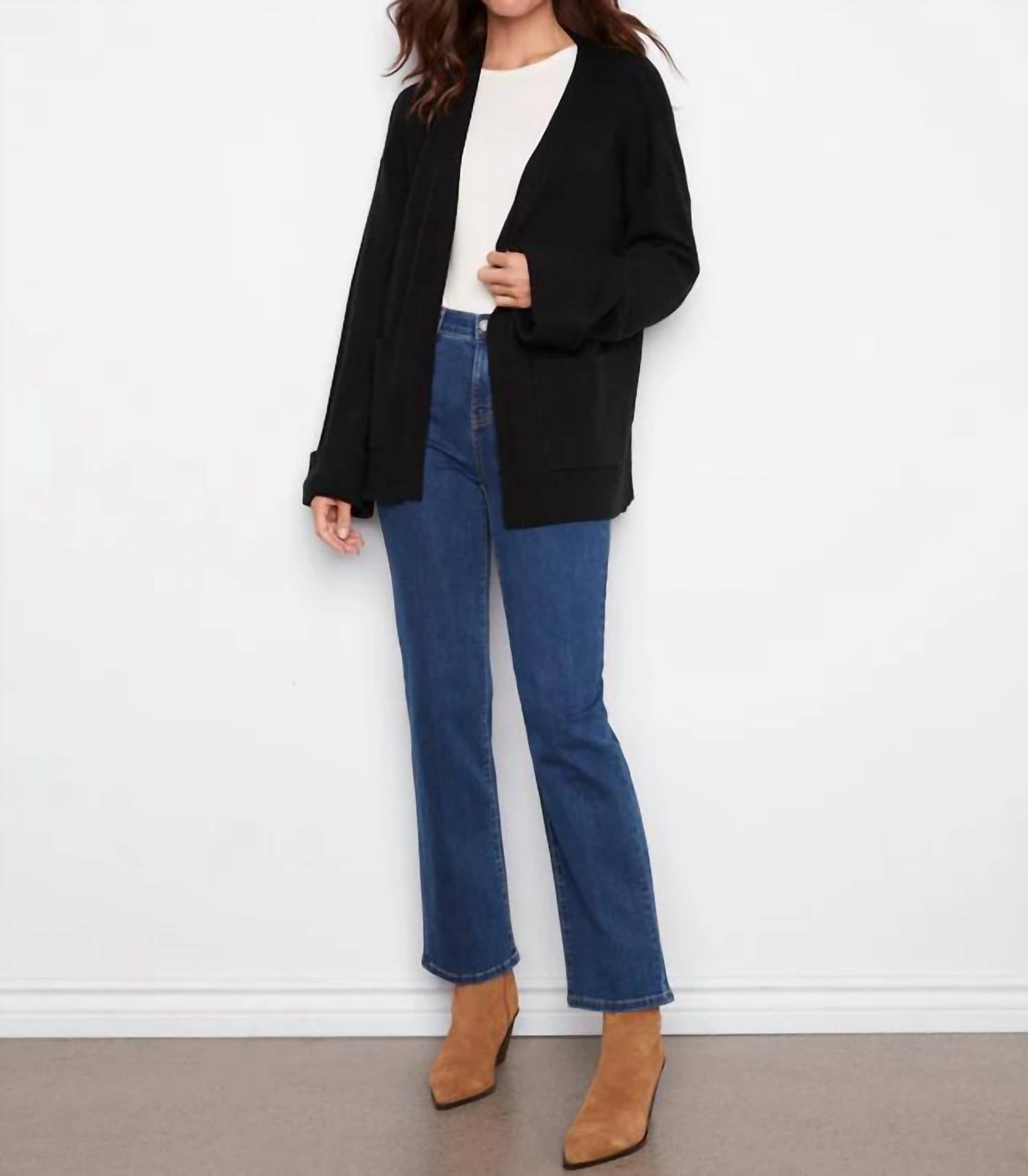 Charlie B - LONG SLEEVE PATCH POCKETS CARDIGAN