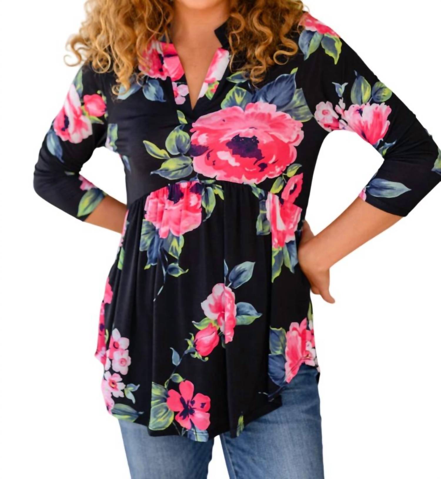 Shopin In La - Doing My Best Floral Top