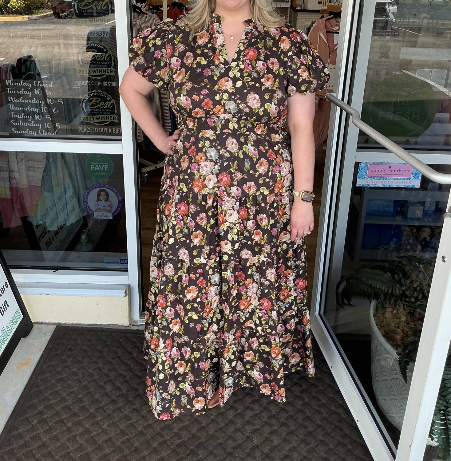Entro - Floral Tiered Midi Dress