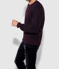 Monfrere Jalen Sweater in vintage leopard - men's sweater - detail view