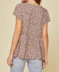 Andree By Unit - Leopard Embroidered Peplum Top