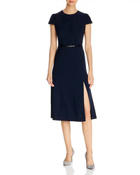 Elie Tahari - Miciela Cap-sleeve Belted Midi Dress With Slit