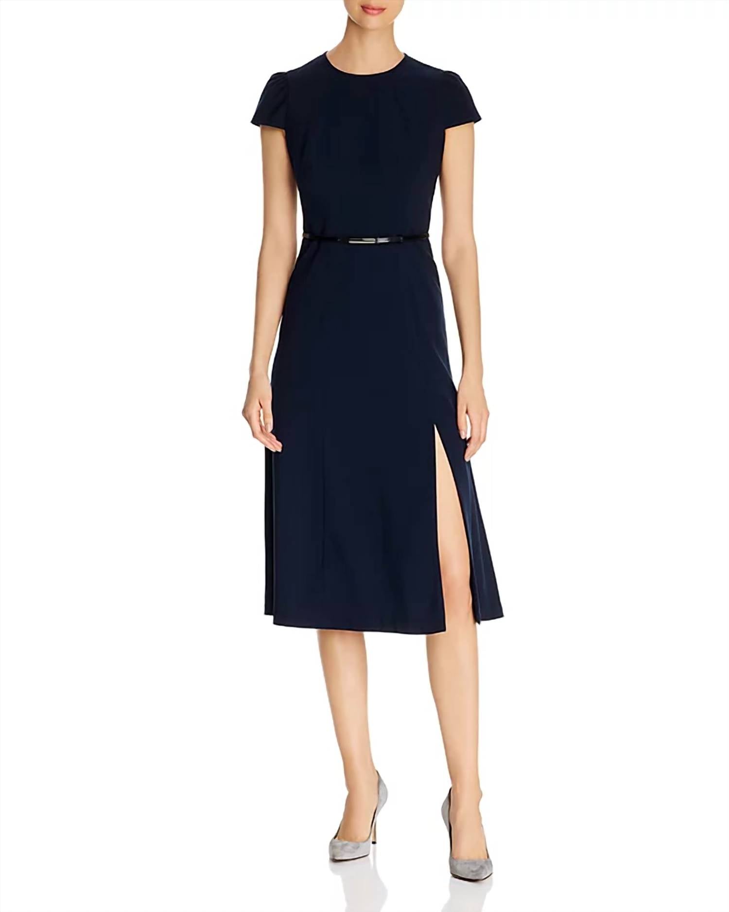 Elie Tahari - Miciela Cap-sleeve Belted Midi Dress With Slit