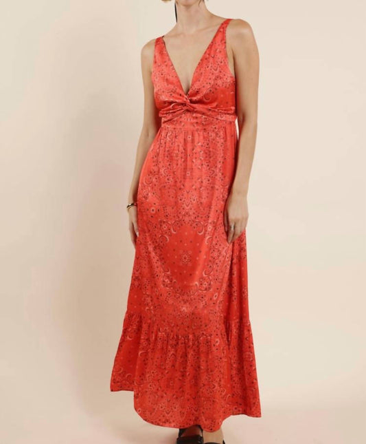 Sage The Label - Music Fest Bandana Printed Satin Maxi Dress