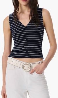 Rag & Bone - Striped Button Knit Blouse