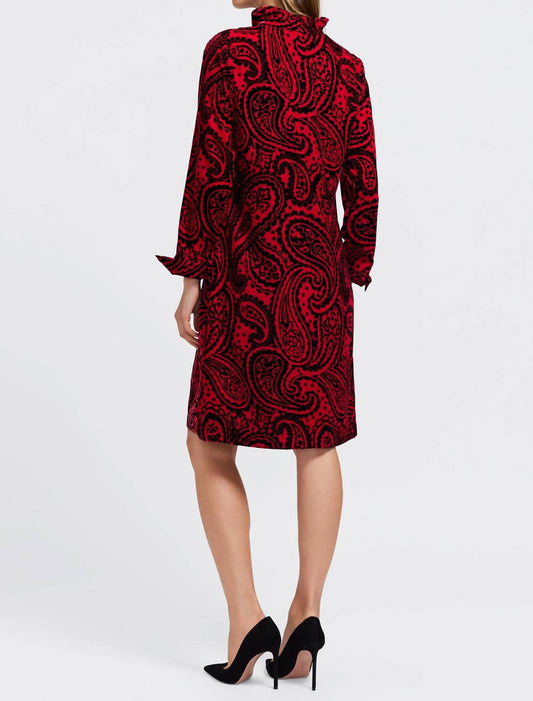 Foxcroft - Tammy Velvet Paisley Long Sleeve Dress