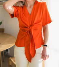 Karmamia WOMEN'S BLAIR BLOUSE in semi rich orange - women's blouse