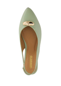 Andrea Women's Pointed Toe Slingback Ballet Flats in green - women's flats - alternate view