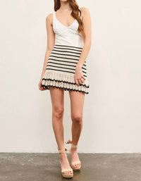 Mustard Seed - Stripe Tiered Sweater Skirt