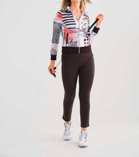 DOLCEZZA Knit Jacket in red black white - women's jacket