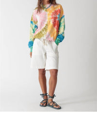 Electric & Rose Bhodi Sweatshirt in green multi - women's top