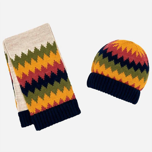 Mayoral - Boy's Chevron Hat Scarf Set