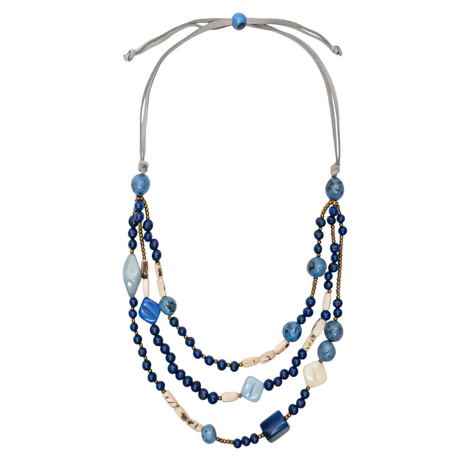 Tagua Jewelry Women's Maribel Necklace in royal blue combo - women's item