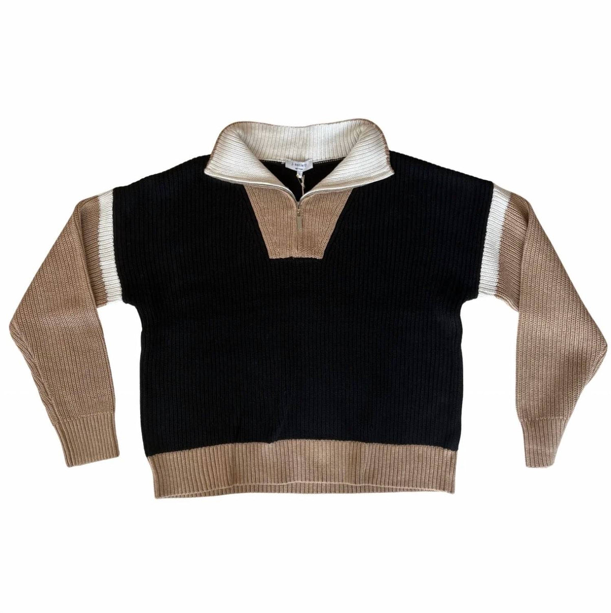 J. Society - Women's Quarter Zip Shaker Sweater