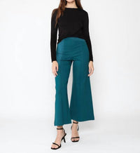 RIPLEY RADER Ponte Crop Wide Leg Pant in teal - women's pants