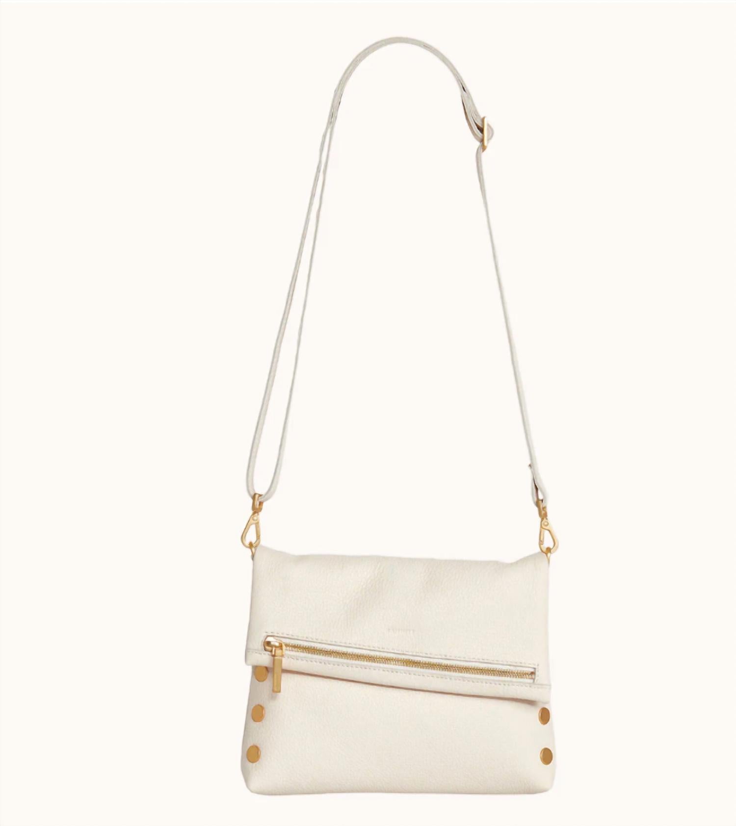 Hammitt Women's Leather Clutch Vip Medium Crossbody Bag in calla lily white brushed gold - women's bag