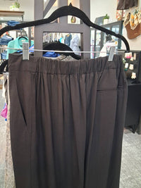 GRADE & GATHER Women's Wide Leg Pants in black - women's pants - detail view