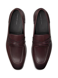 STUART WEITZMAN Men's Simon Criss Cross Loafer in bordo - men's loafer - view 4
