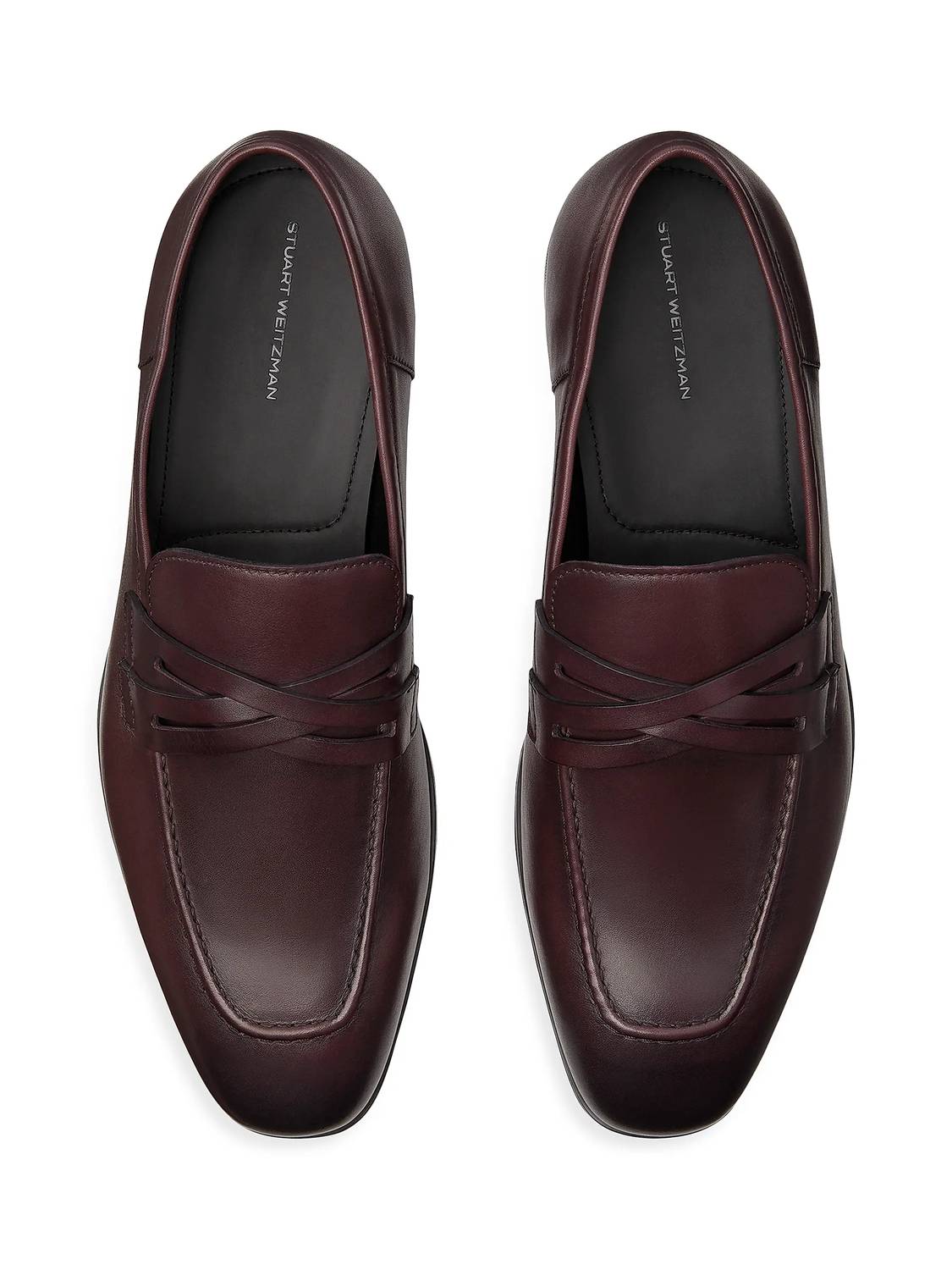 STUART WEITZMAN Men's Simon Criss Cross Loafer in bordo - men's loafer - view 4