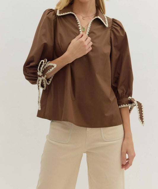 Entro - Scallop Trim Blouse