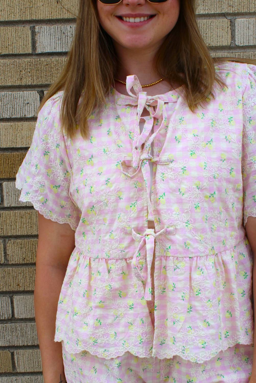 &Merci - Carmin Floral Gingham Top