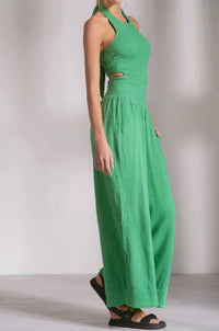 Elan - Sleeveless Halter Wide Leg Jumpsuit