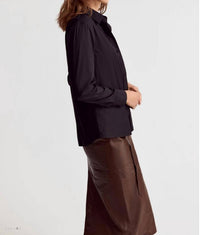 THE SHIRT Boyfriend Shirt in black - women's shirt - alternate view
