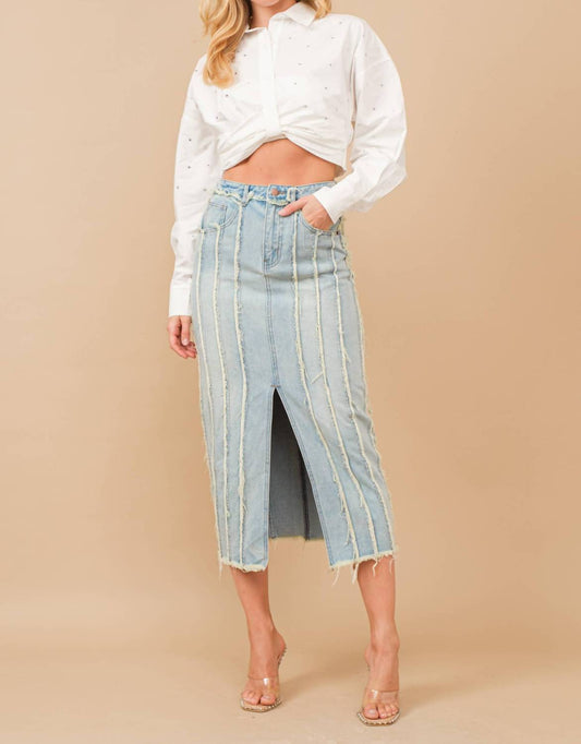 Blue B - Distressed Maxi Denim Skirt