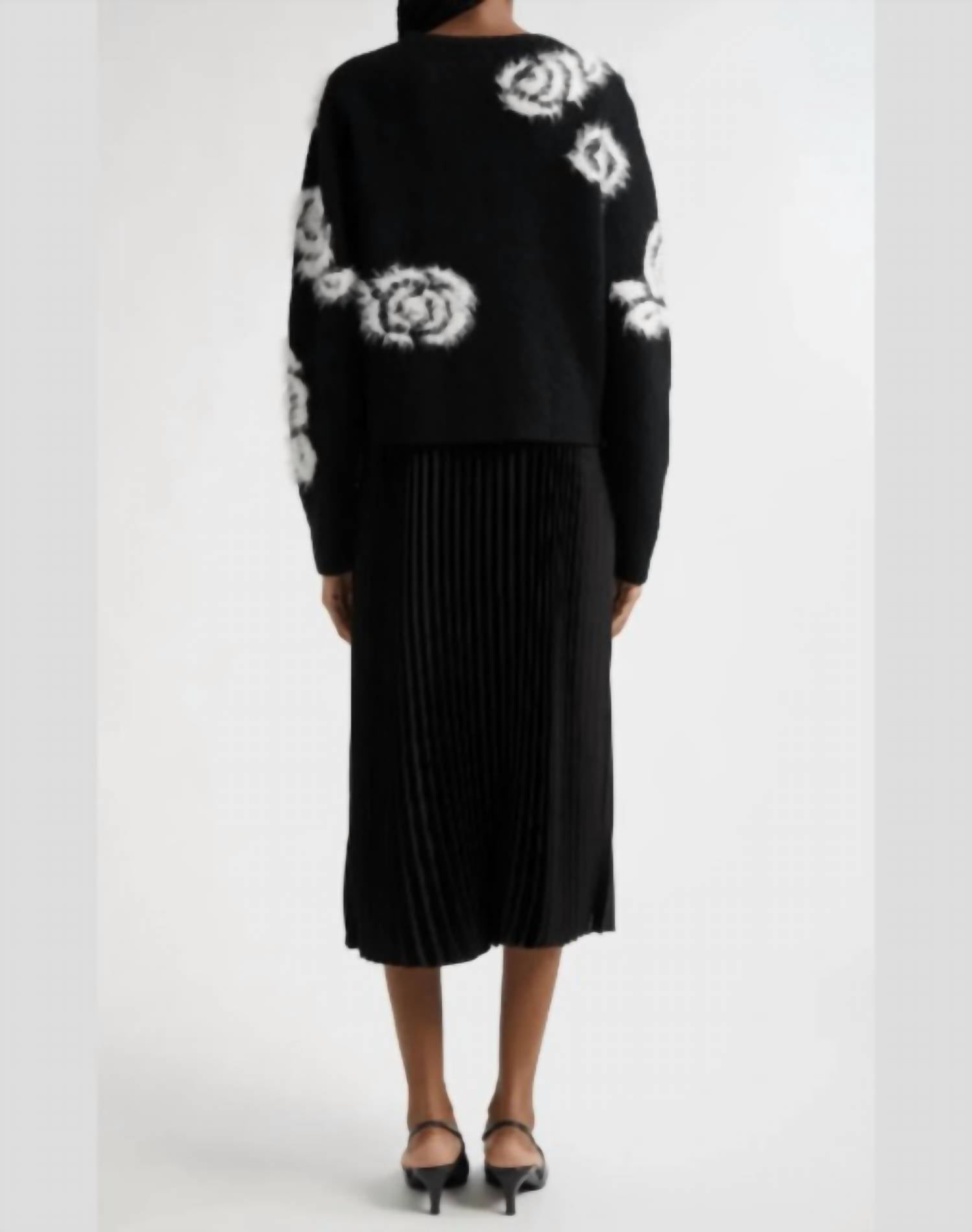 Cinq A Sept - Aerin Fuzzy Cardigan And Pleated Midi Dress