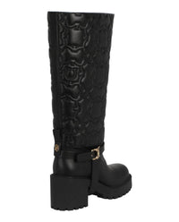 Salvatore Ferragamo Women's Shiran Knee-high Leather Boot in black - women's shoe - alternate view