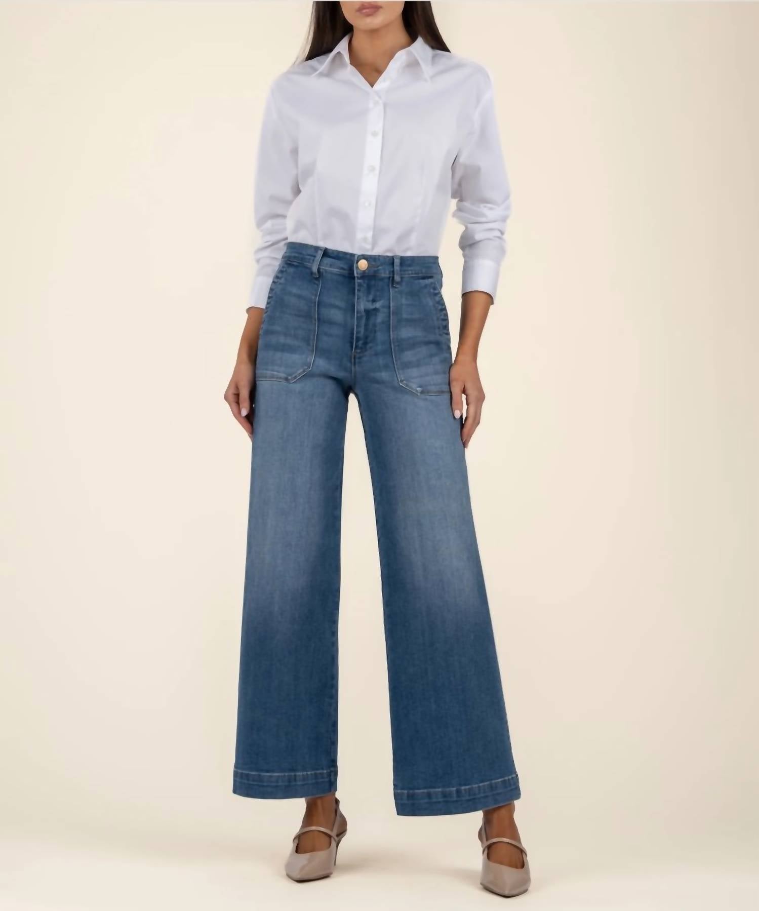 Kut From The Kloth - Meg High Rise Wide Straight Leg Jeans