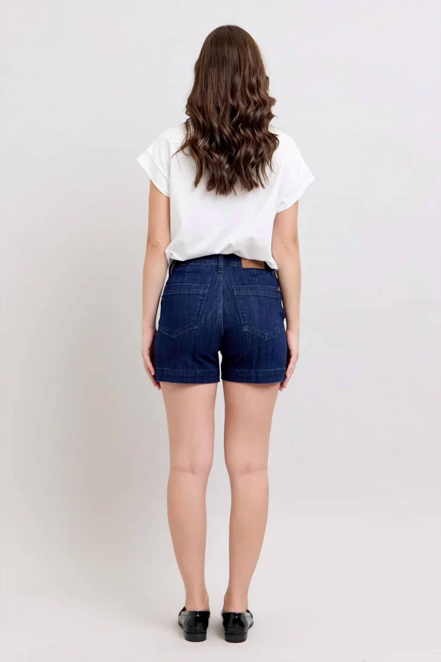 Judy Blue - High Waist Denim Trouser Shorts