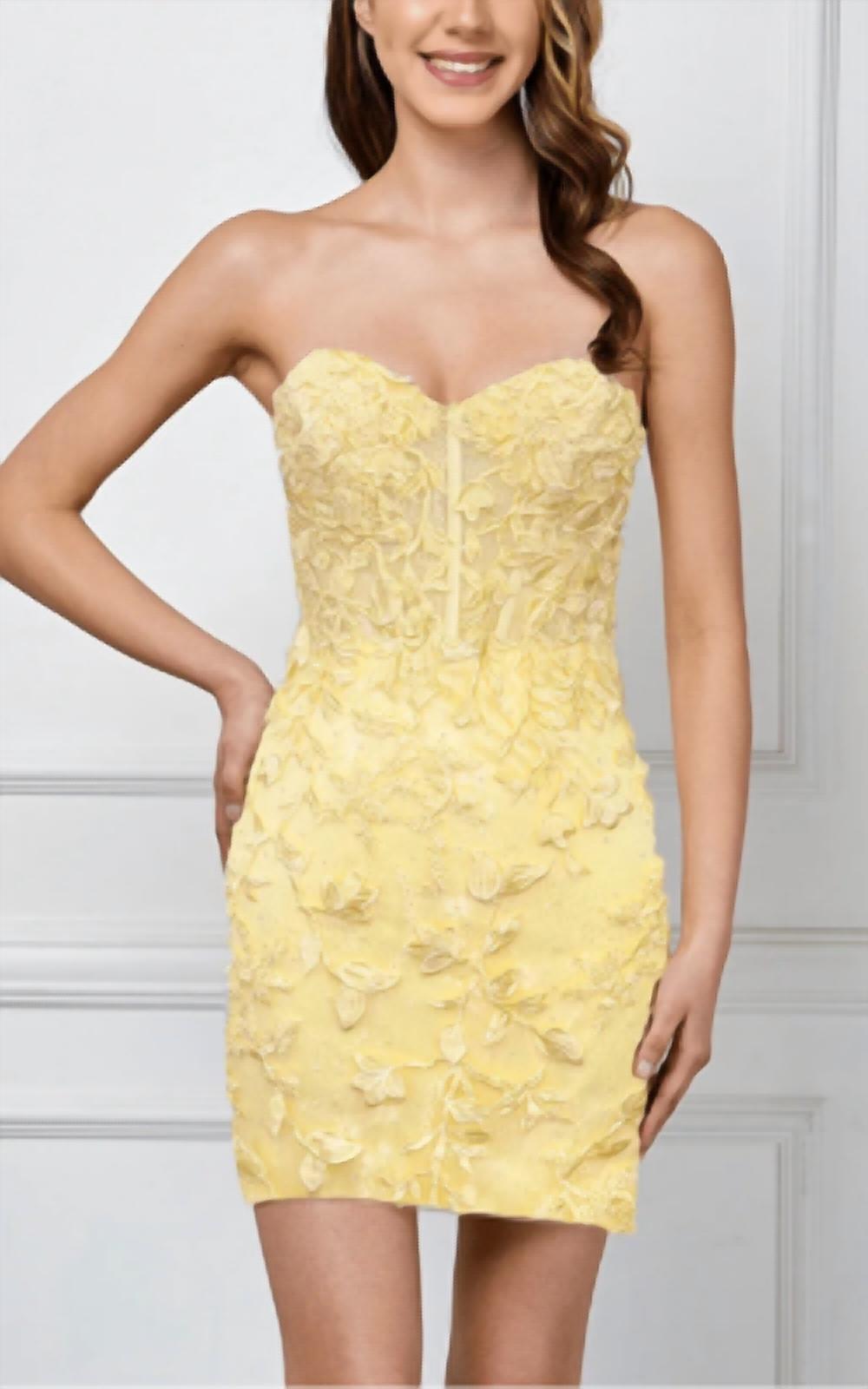 Amelia Couture - Applique Short Strapless Dress