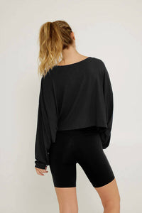 Cream Yoga - Alexa Oversized Sleeve Crop Top