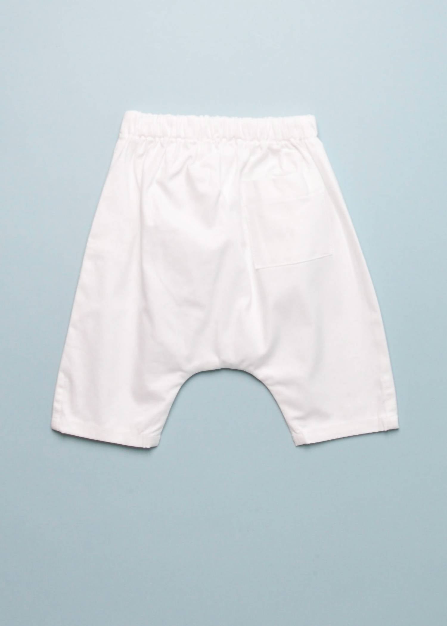 Anja Schwerbrock Baby's Piri Trousers in soft white - kids' pajamas - detail view